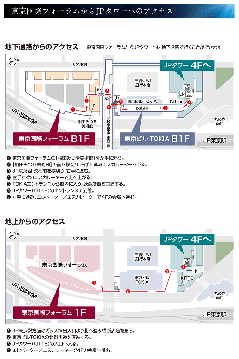 東京国際フォーラムからJPタワーへのアクセス