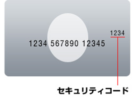 クレジットカード番号の右上または左上に印字された4桁の数字