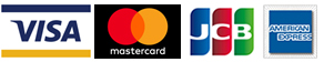 利用可能なクレジットカード：VISA、MasterCard、JCB、AmericanExpress